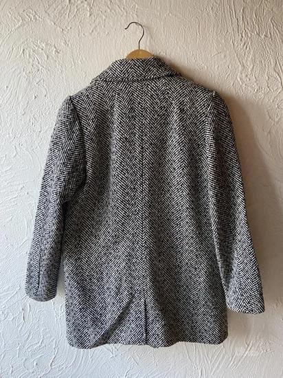 Sinsay crno beli kaput XS/S