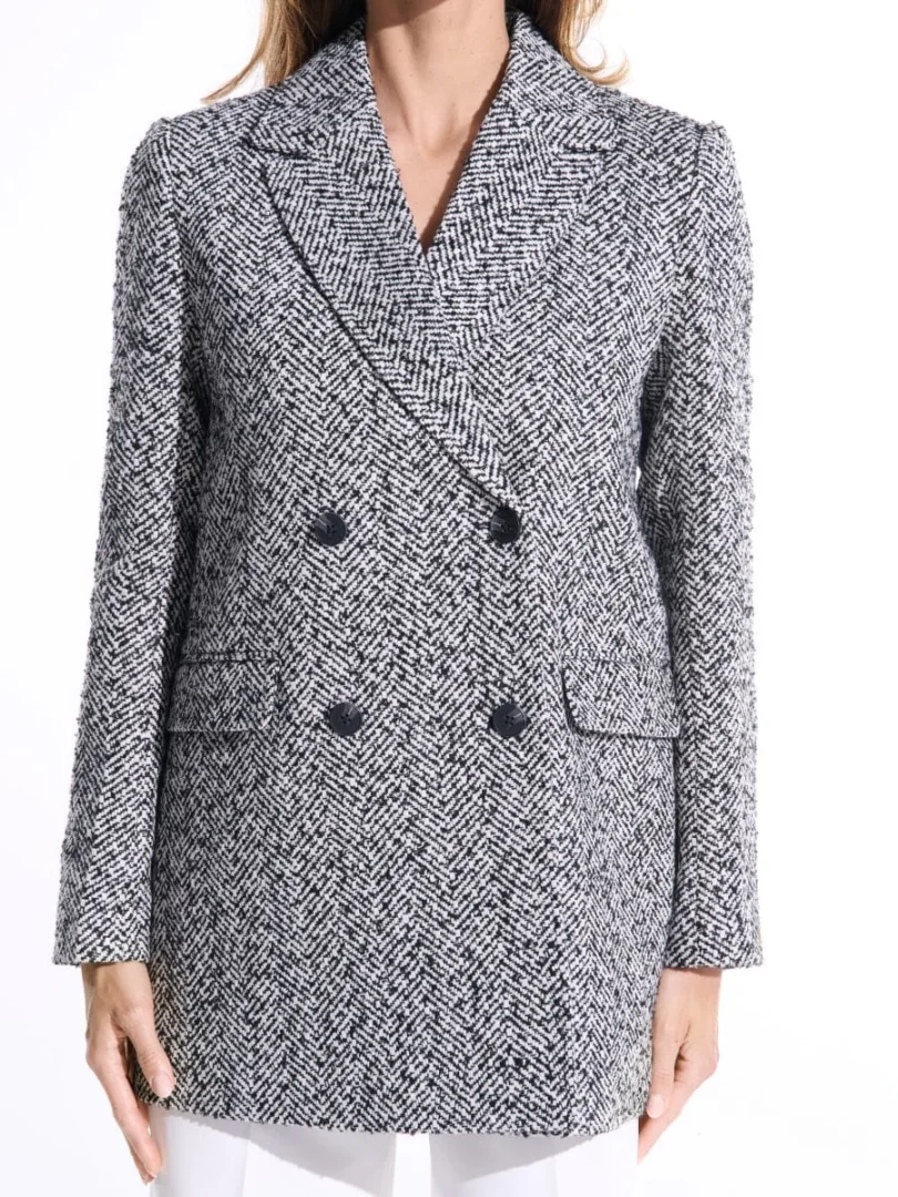 Sinsay crno beli kaput XS/S