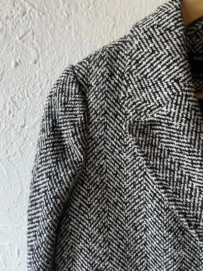 Sinsay crno beli kaput XS/S