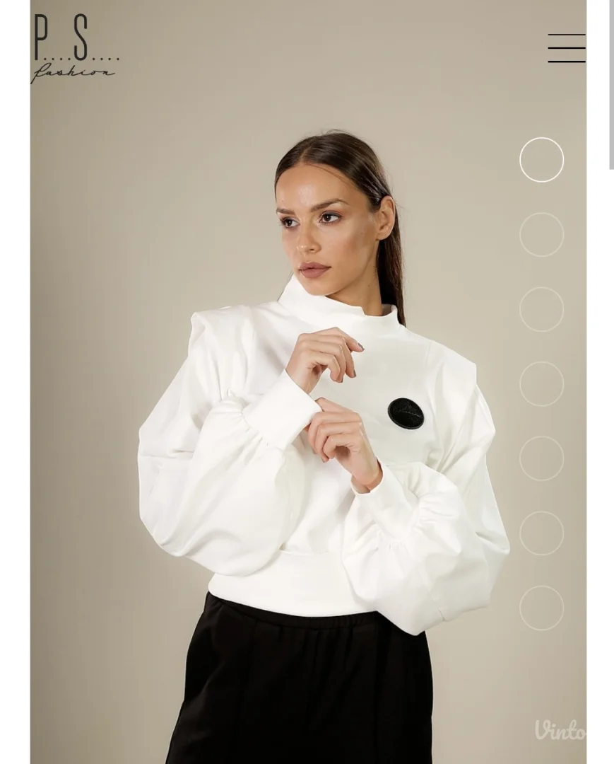 P.S. Fashion bela dukserica XS/S