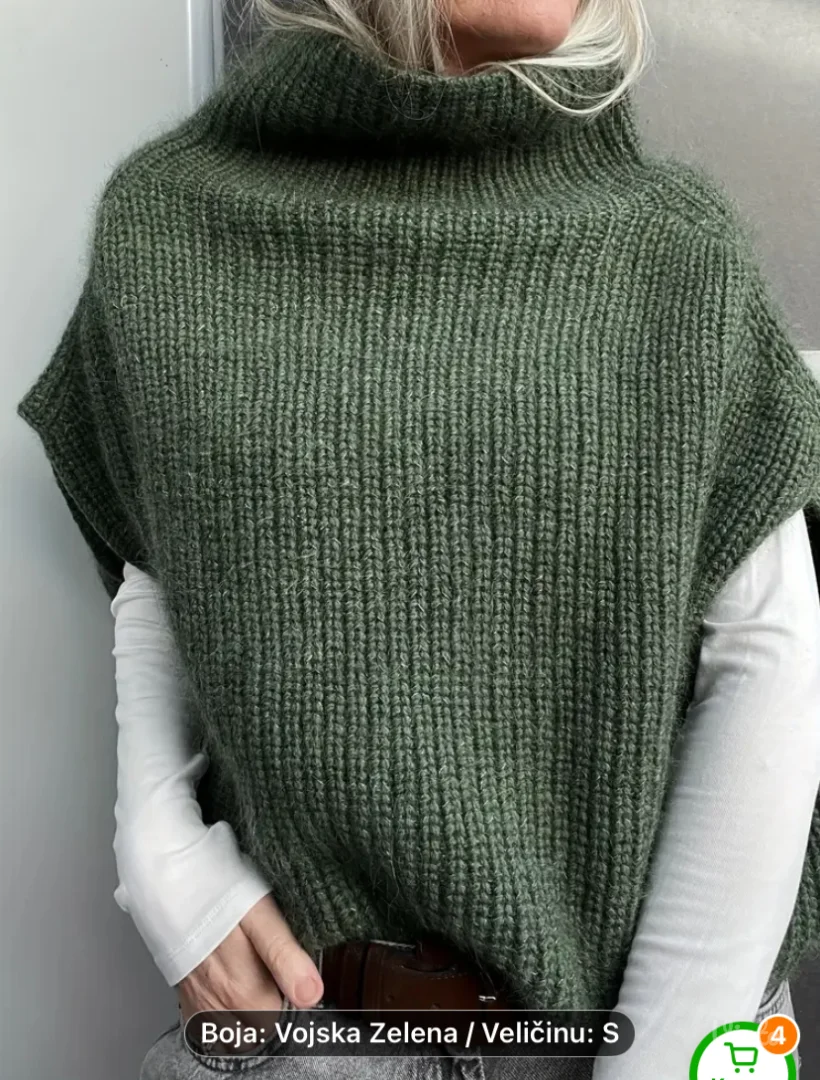 Maslinasto zeleni prsluk S/M NOVO