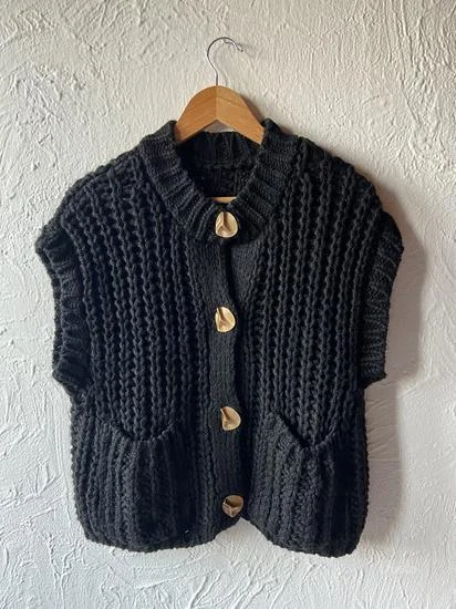 Crni prsluk/kardigan UNI