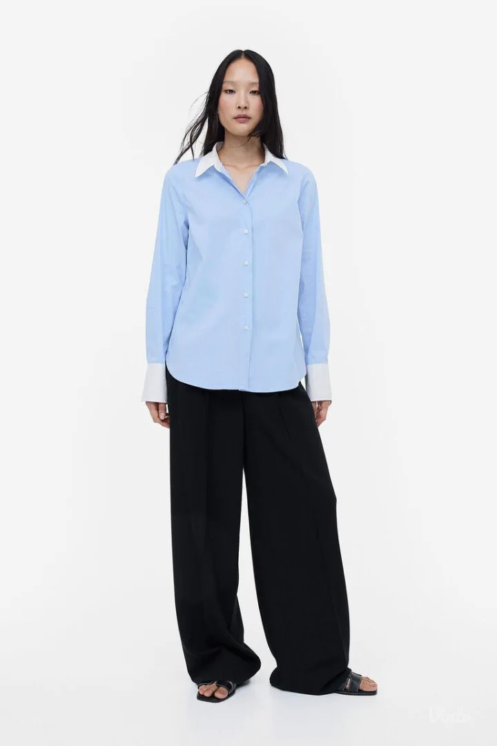 Stradivarius plavo bela kosulja S/M