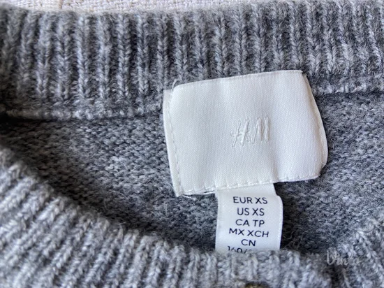 H&M sivi kardigan kratkih rukava XS/S