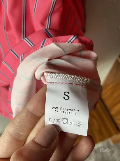 Roze kosulja na pruge S/M NOVO