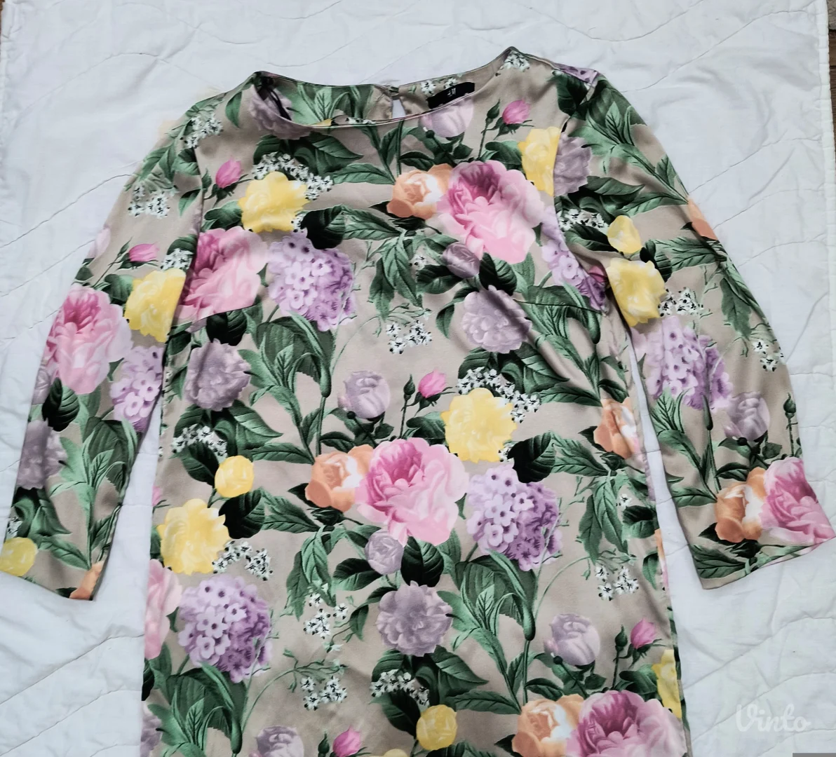 H&M cvetna mini haljina S