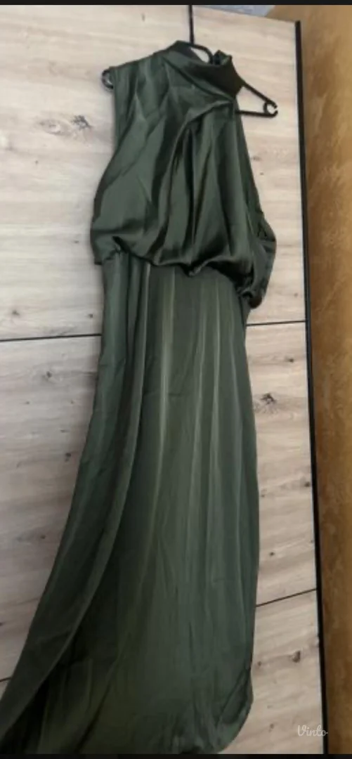 Maslinasta midi haljinica