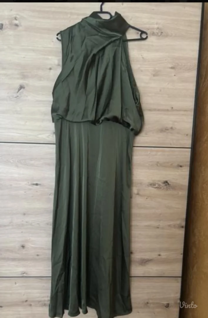 Maslinasta midi haljinica