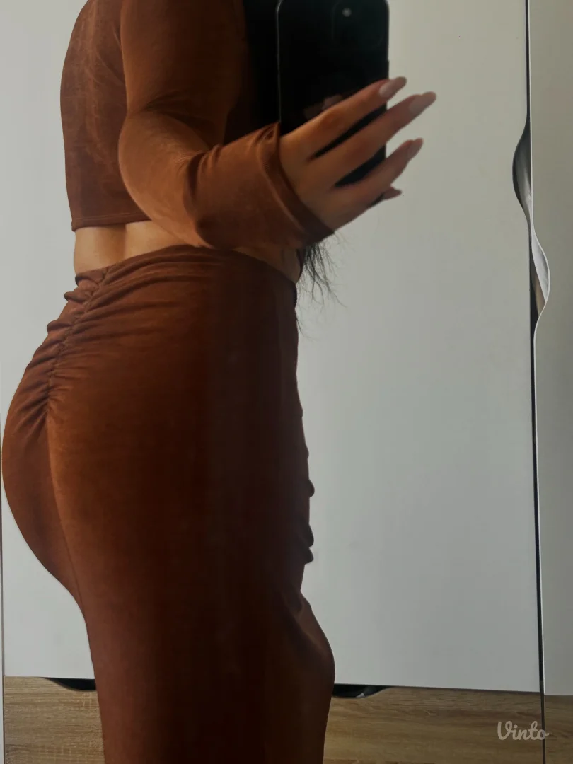 EYYO Atelier braon haljina