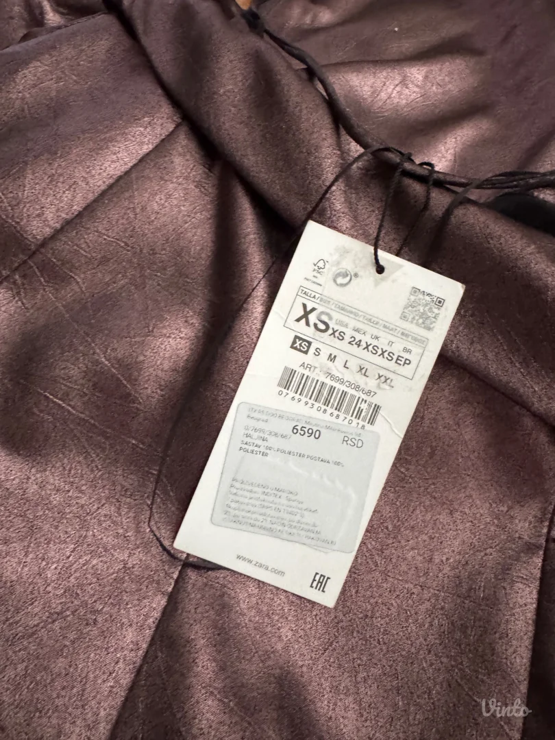 Zara haljina XS Novo sa etiketom