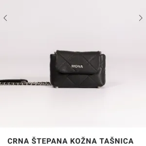 MONA kozna crna torbica