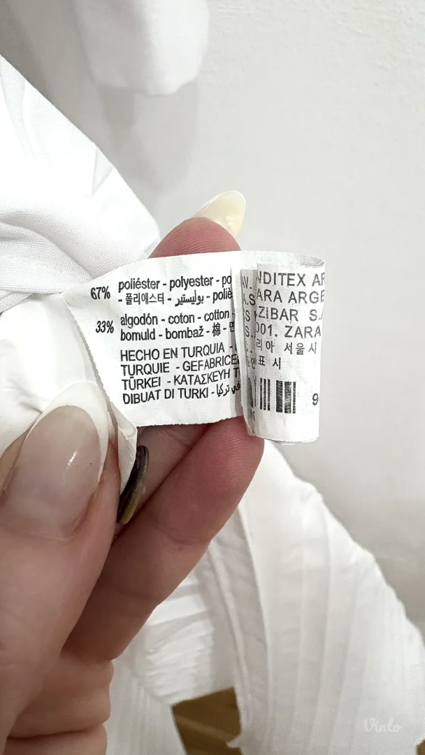 002. Zara bela maksi kosulja haljina