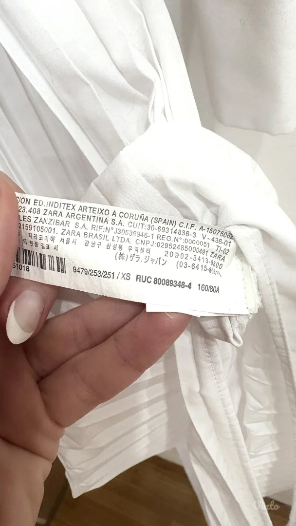 002. Zara bela maksi kosulja haljina