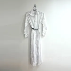 002. Zara bela maksi kosulja haljina