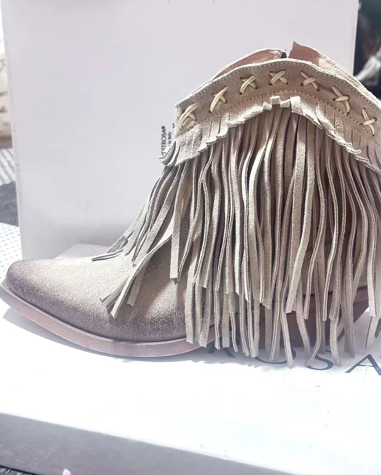 L'estrosa kozne ankleboots sa resama