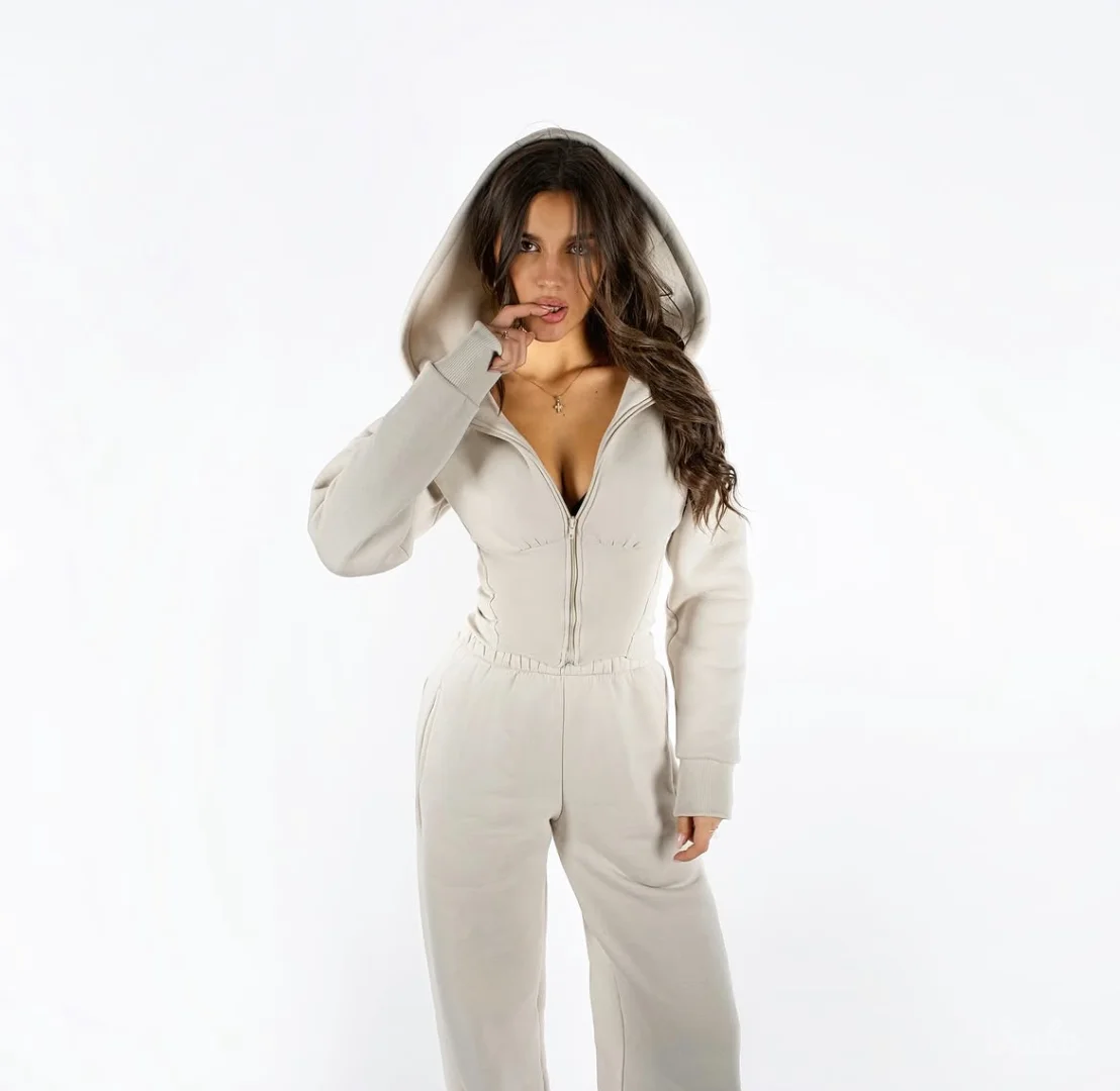 Enigma komplet (trenerke sirokih nogavica i strukiran duks)