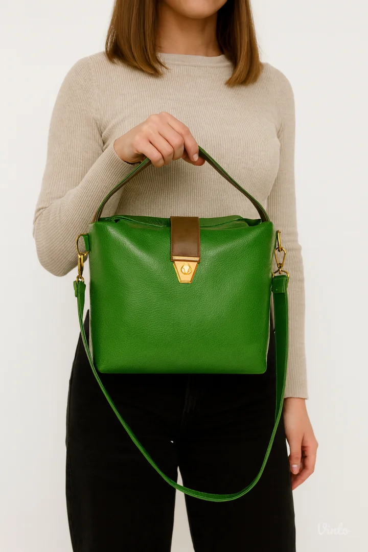 Zeleno-braon nova tašna