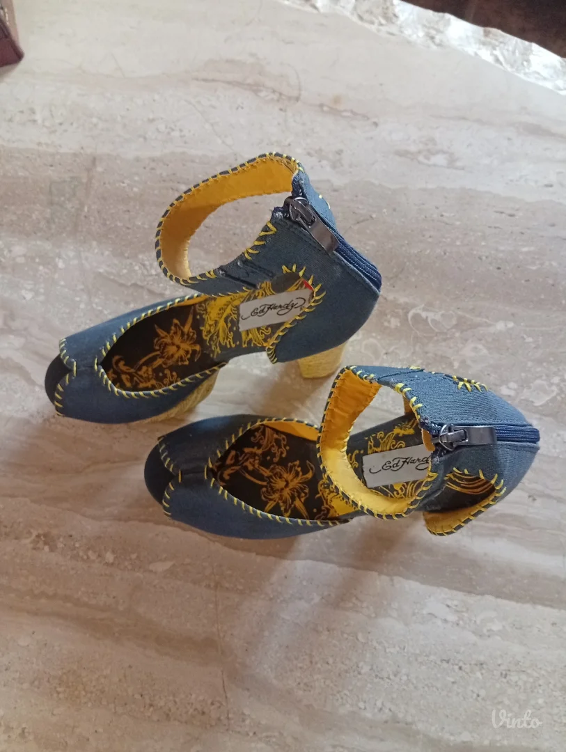 Ed Hardy "Cindy" zenske cipele platforme, Y2K Stil