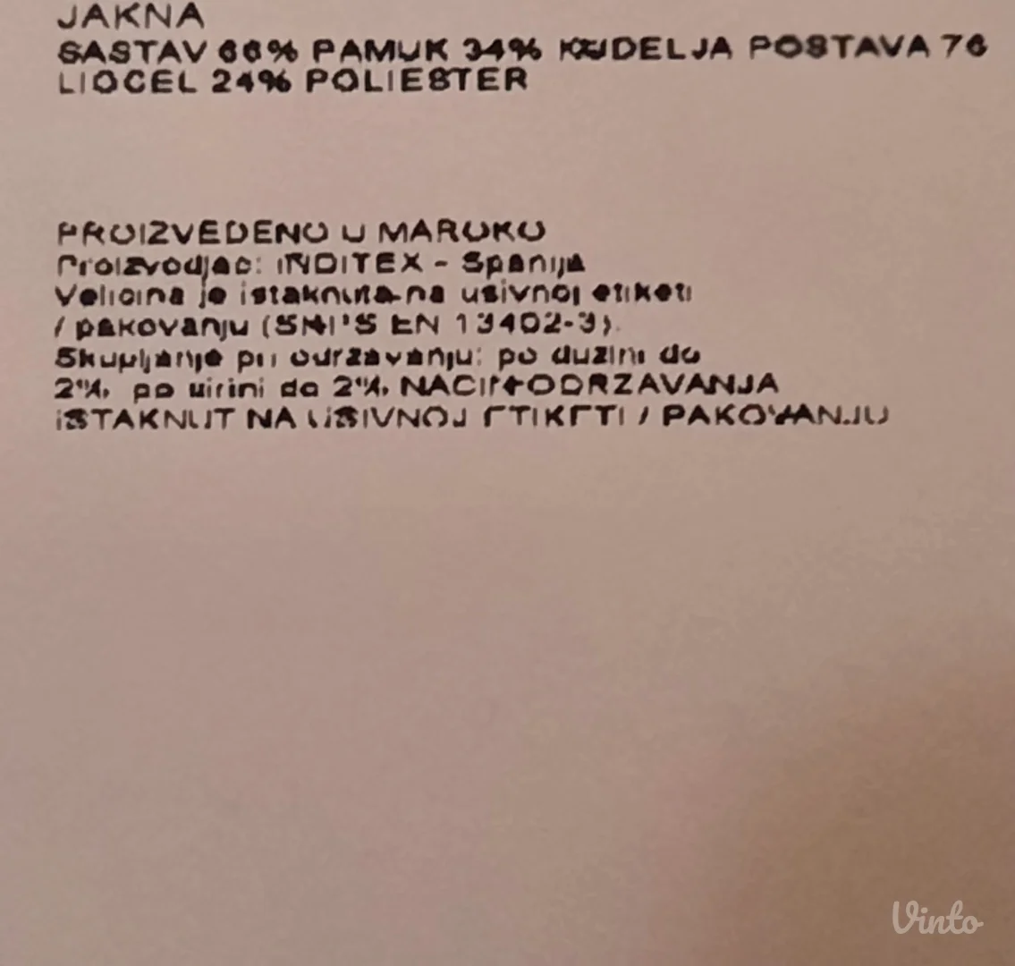 Zara jakna sa etiktom M