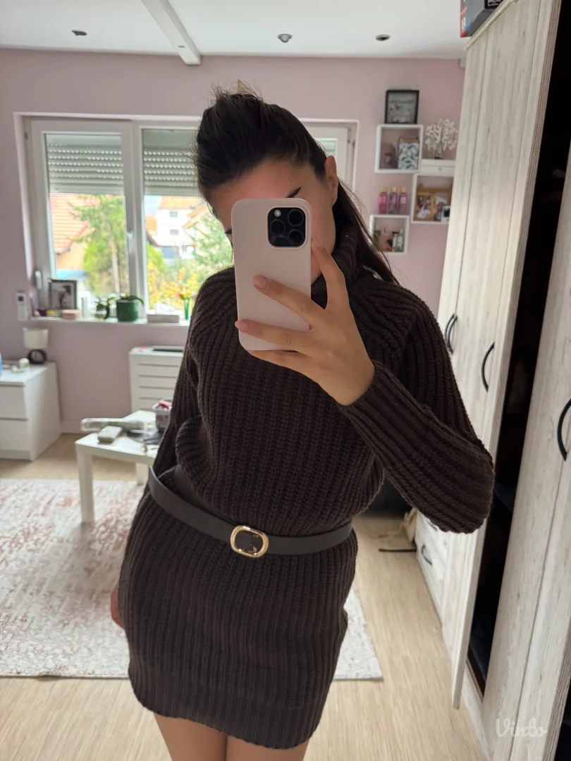 Braon dzemper haljina