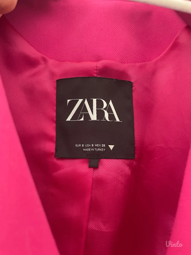 Zara crop pink sako