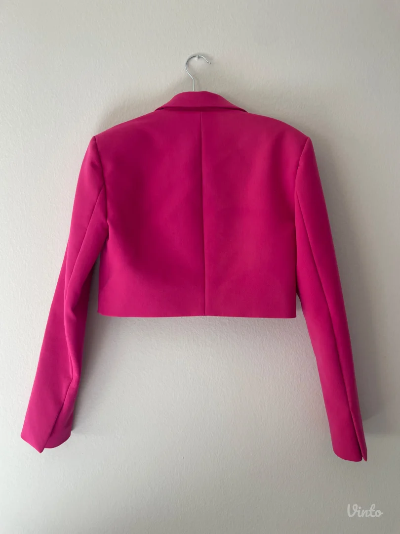Zara crop pink sako