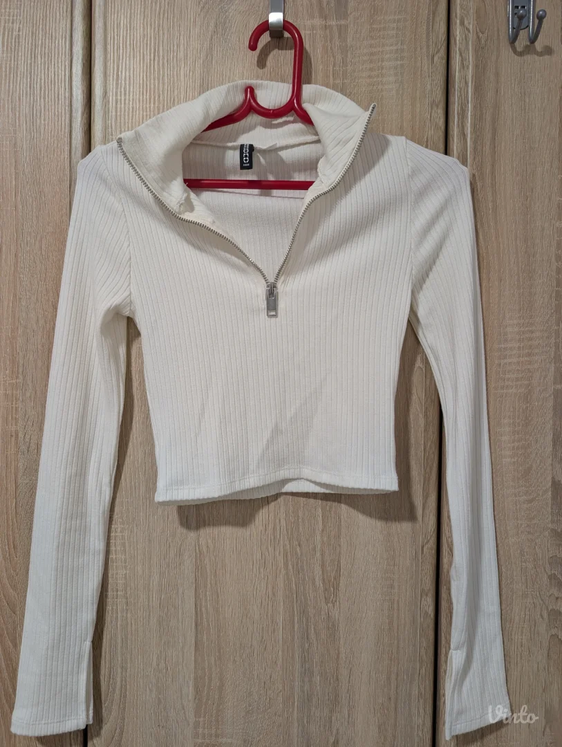 H&M bela crop majica