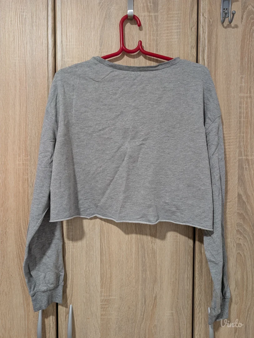 Siva crop majica dugih rukava