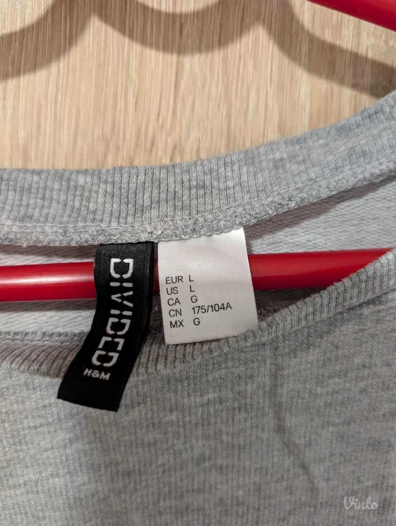 Siva crop majica dugih rukava