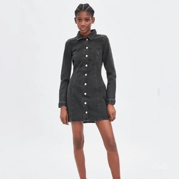 Zara haljina od crnog teksasa