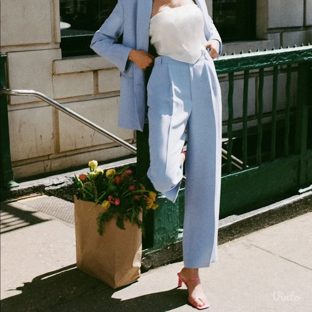 Zara Šire Pantalone Duboki Struk