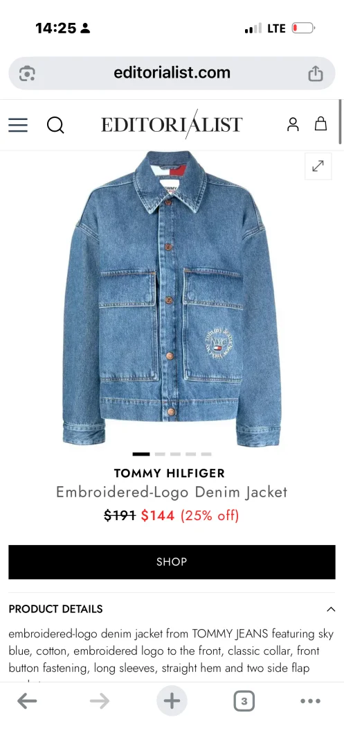 Nova original Tommy Jeans Teksas jakna L XL