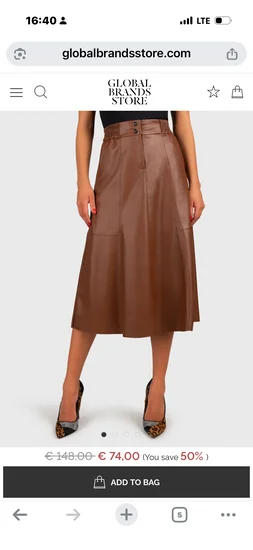 Nova Liu Jo Kamel kozna suknja L