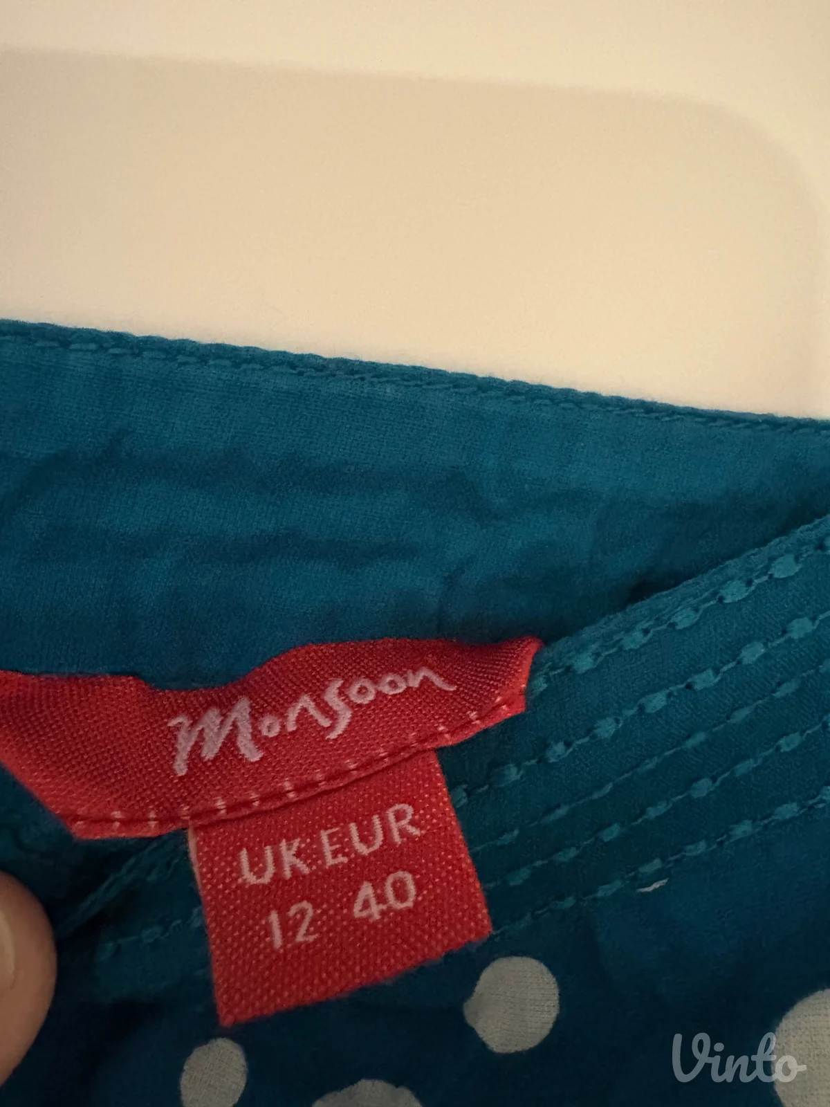 Monsoon tirkizna letnja haljina na tufne (Na etiketi 40 - Odgovara za M)