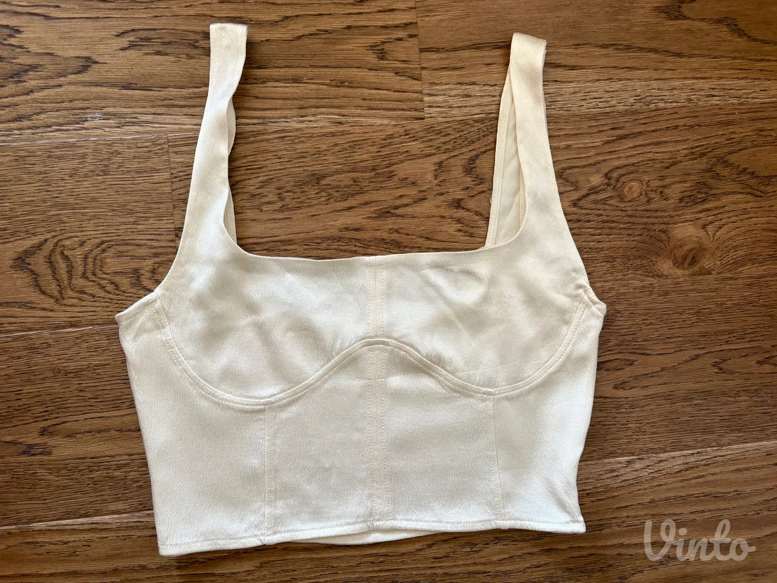 ZARA satenski korset top / majica u boji šampanjca (M)