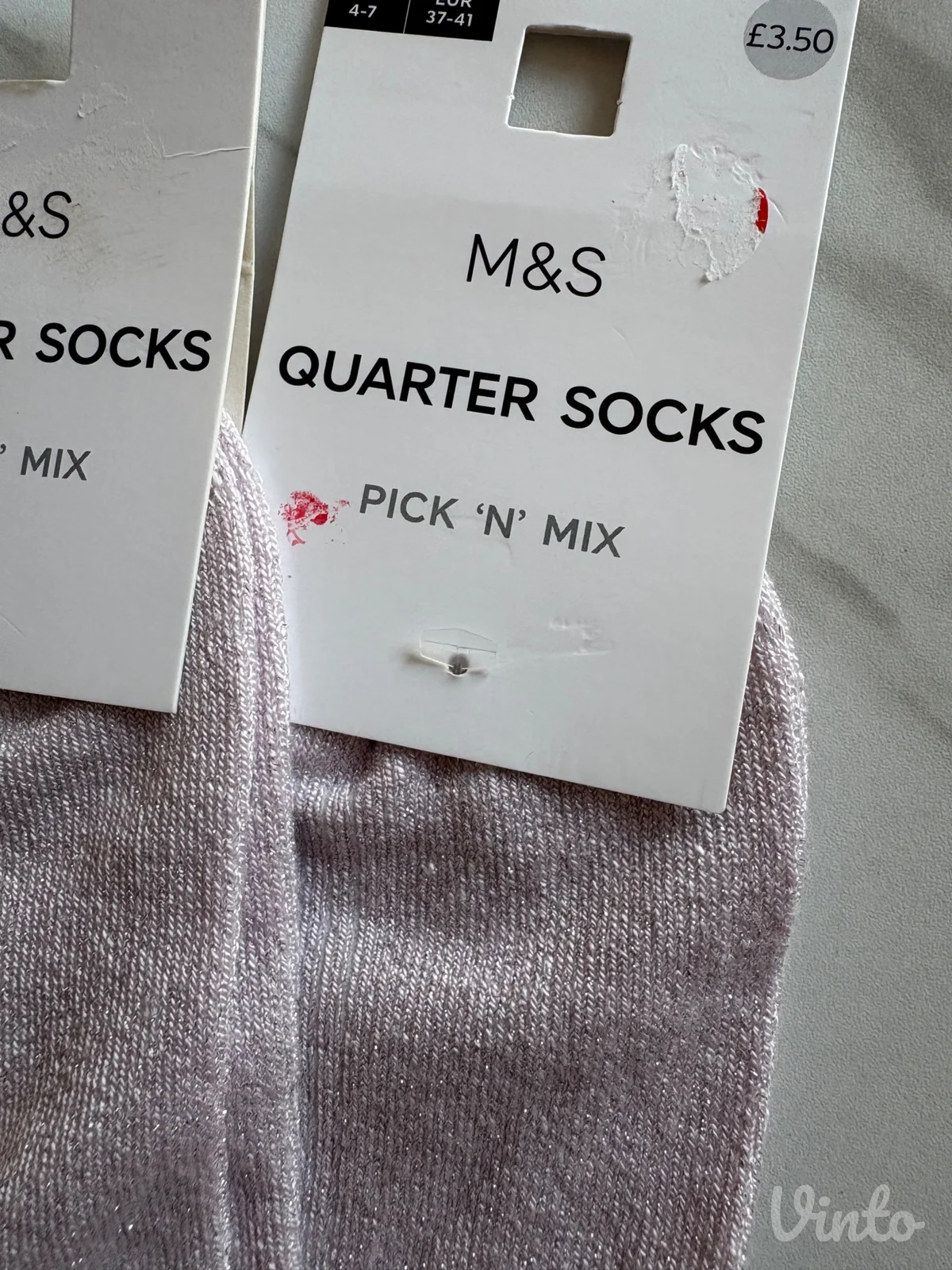 Nove M&S svetlo roze čarape sa šljokicama — Set od 2 para