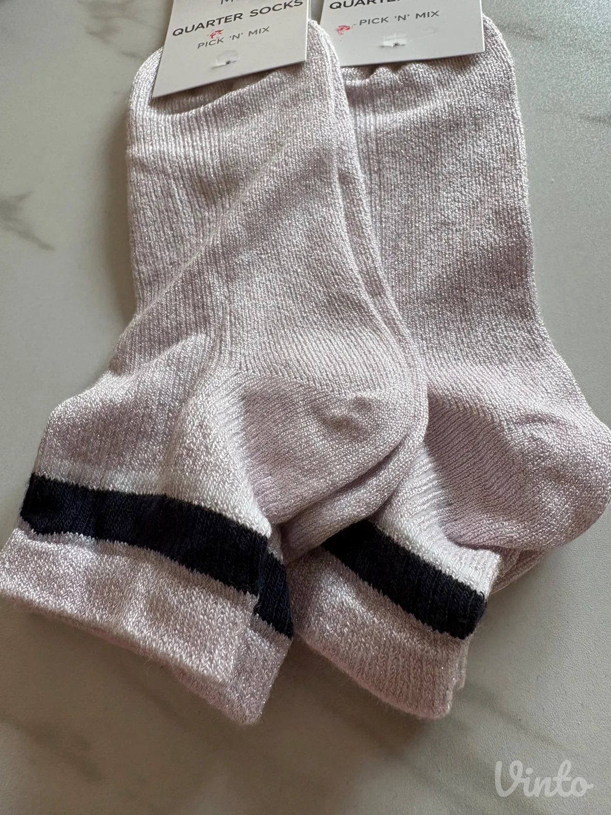 Nove M&S svetlo roze čarape sa šljokicama — Set od 2 para