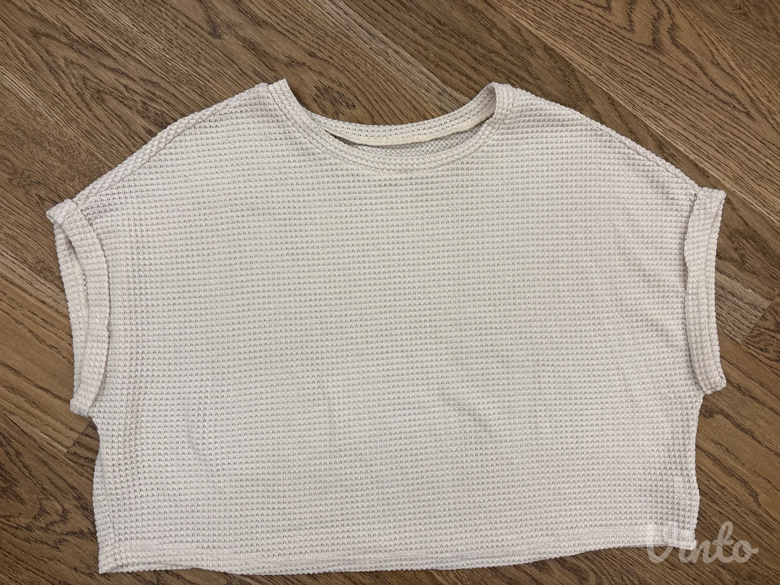 SHEIN Curve bež majica sa teksturom (2XL)