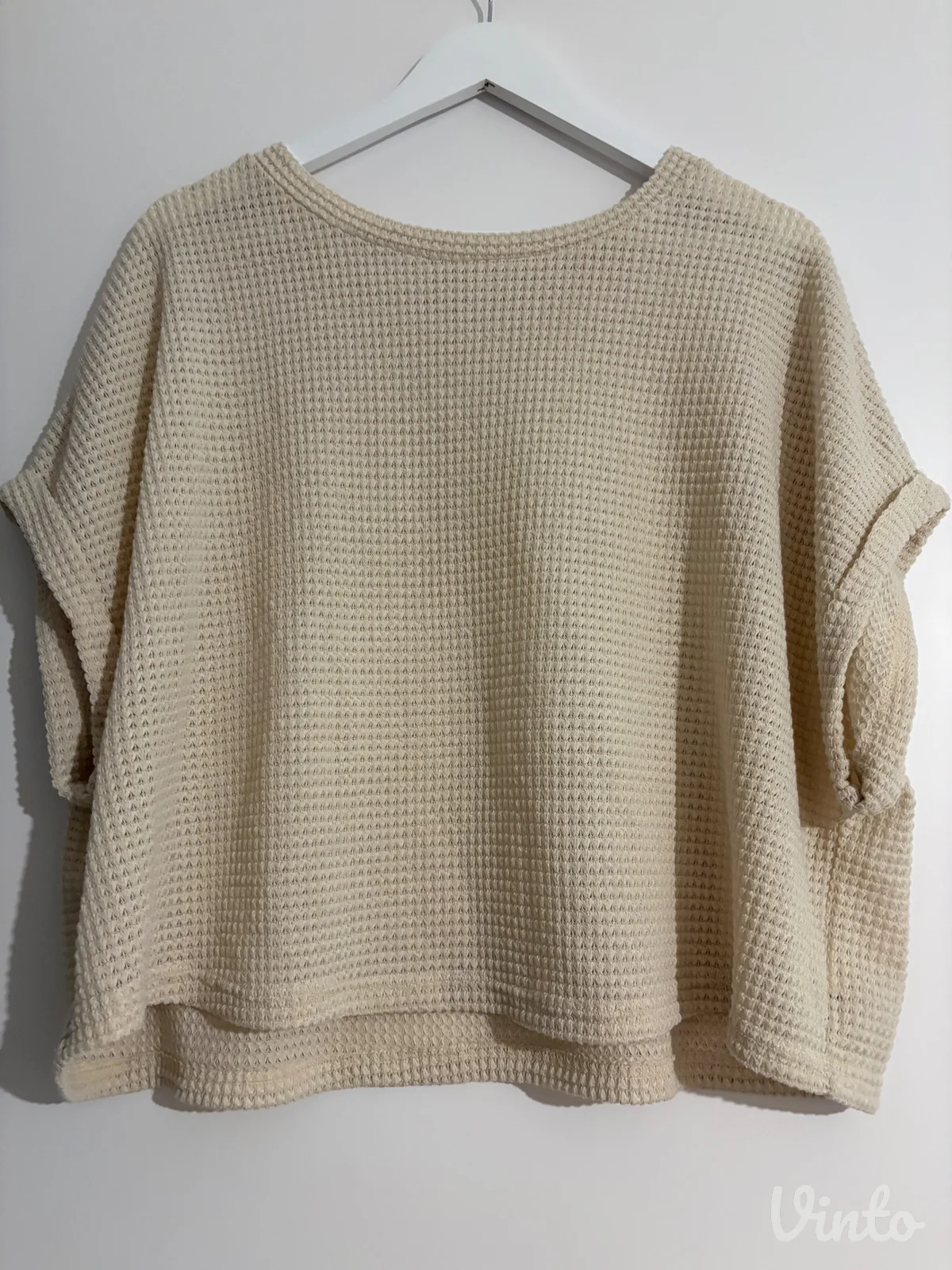 SHEIN Curve bež majica sa teksturom (2XL)