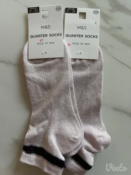 Nove M&S svetlo roze čarape sa šljokicama — Set od 2 para