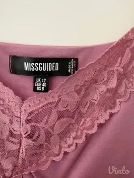Missguided saten top sa čipkom (UK 12 / EUR 40)