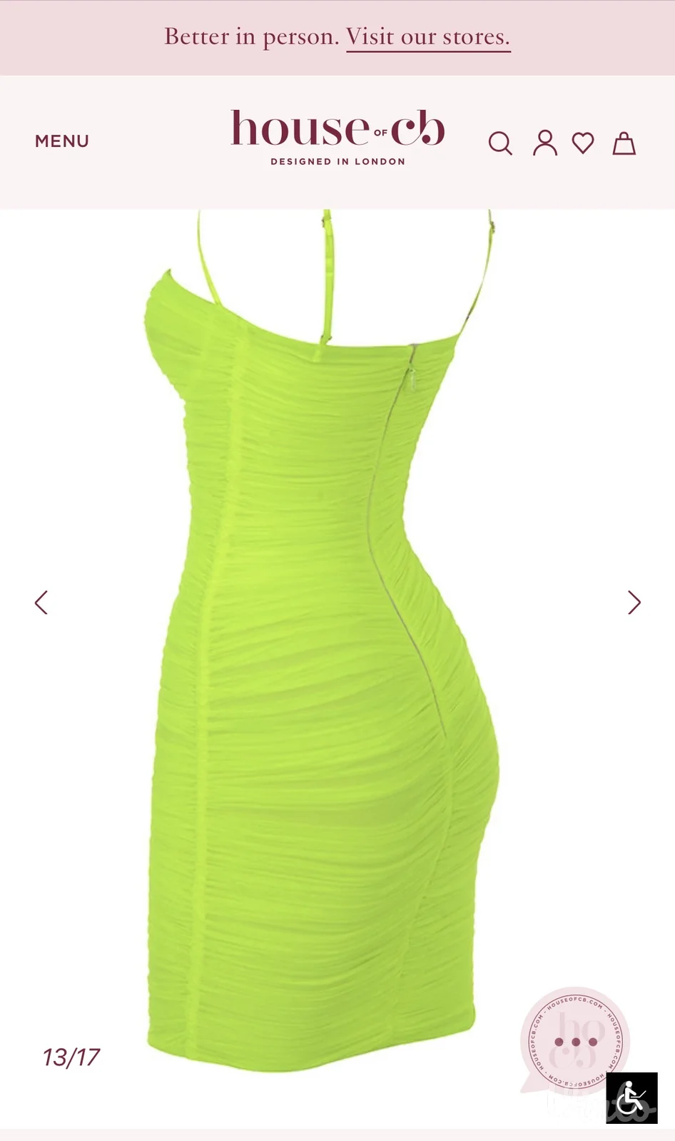 Neon Green Mini House of cb haljina