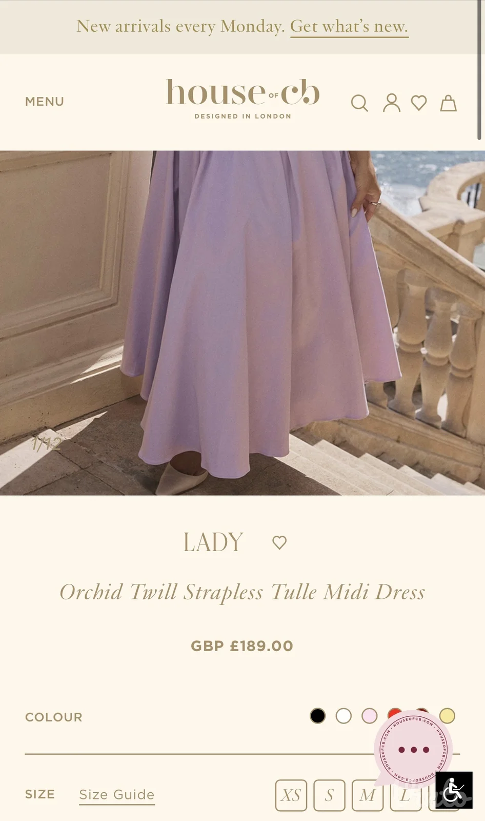 Nova House of cb Orchid Twill Strapless Tulle Midi haljina