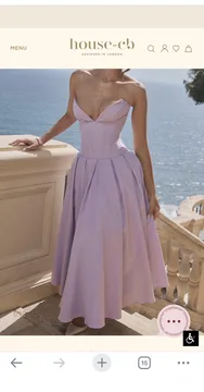 Nova House of cb Orchid Twill Strapless Tulle Midi haljina