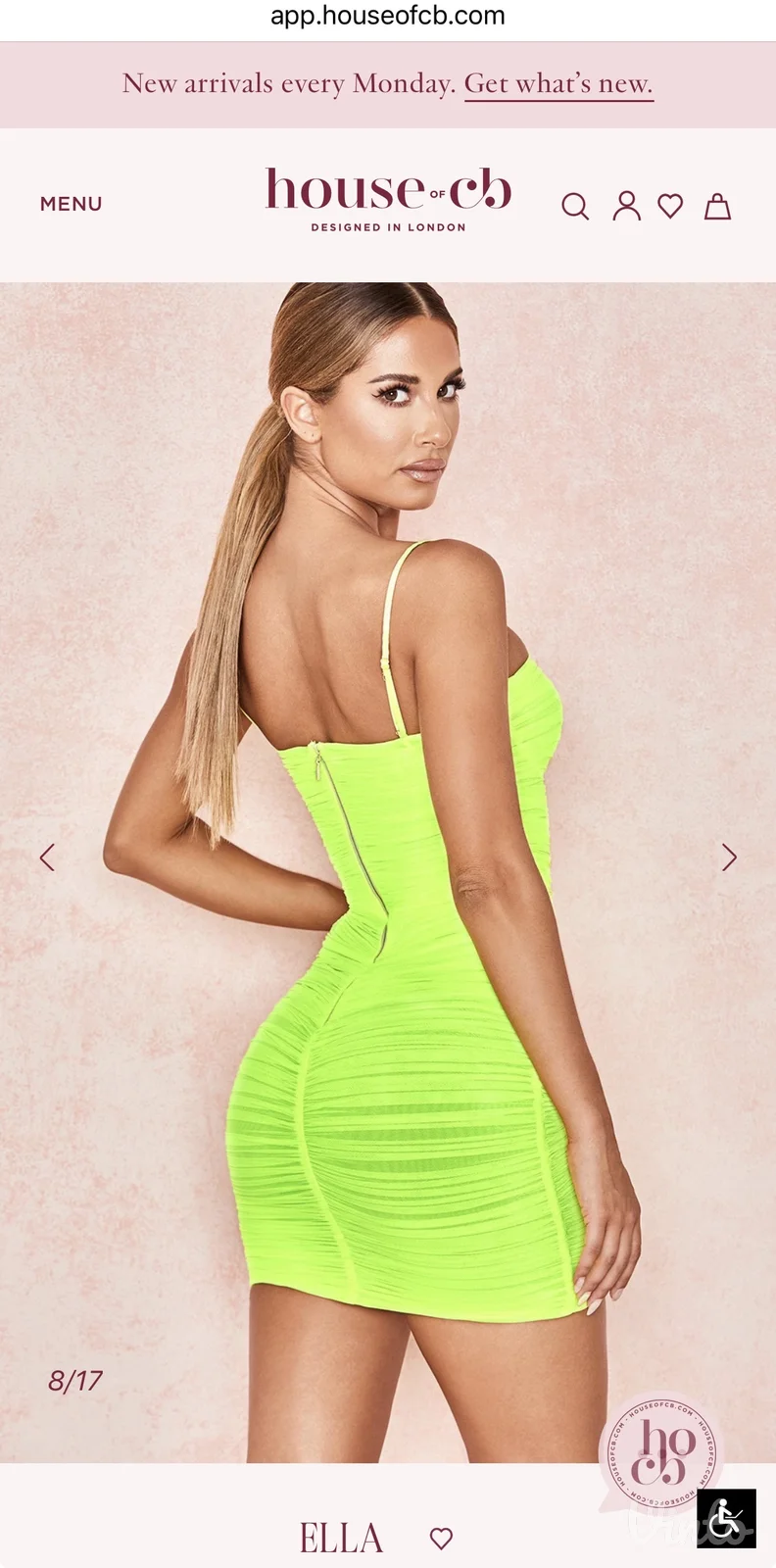 Neon Green Mini House of cb haljina