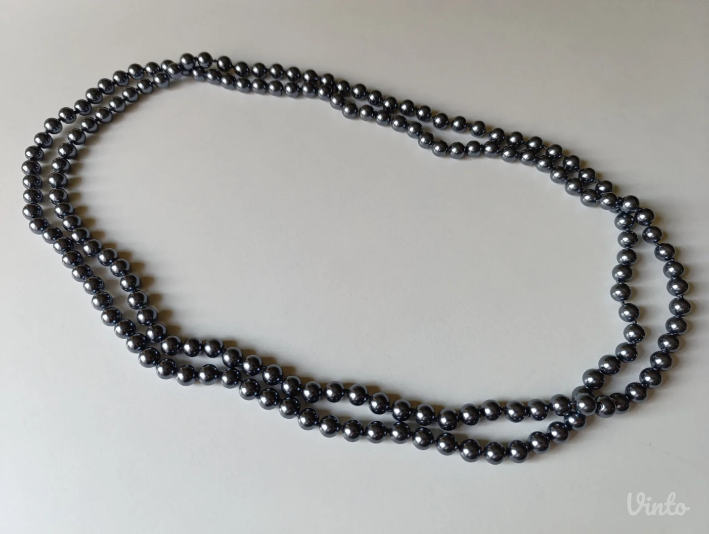 Ogrlica - dugi sivi biseri