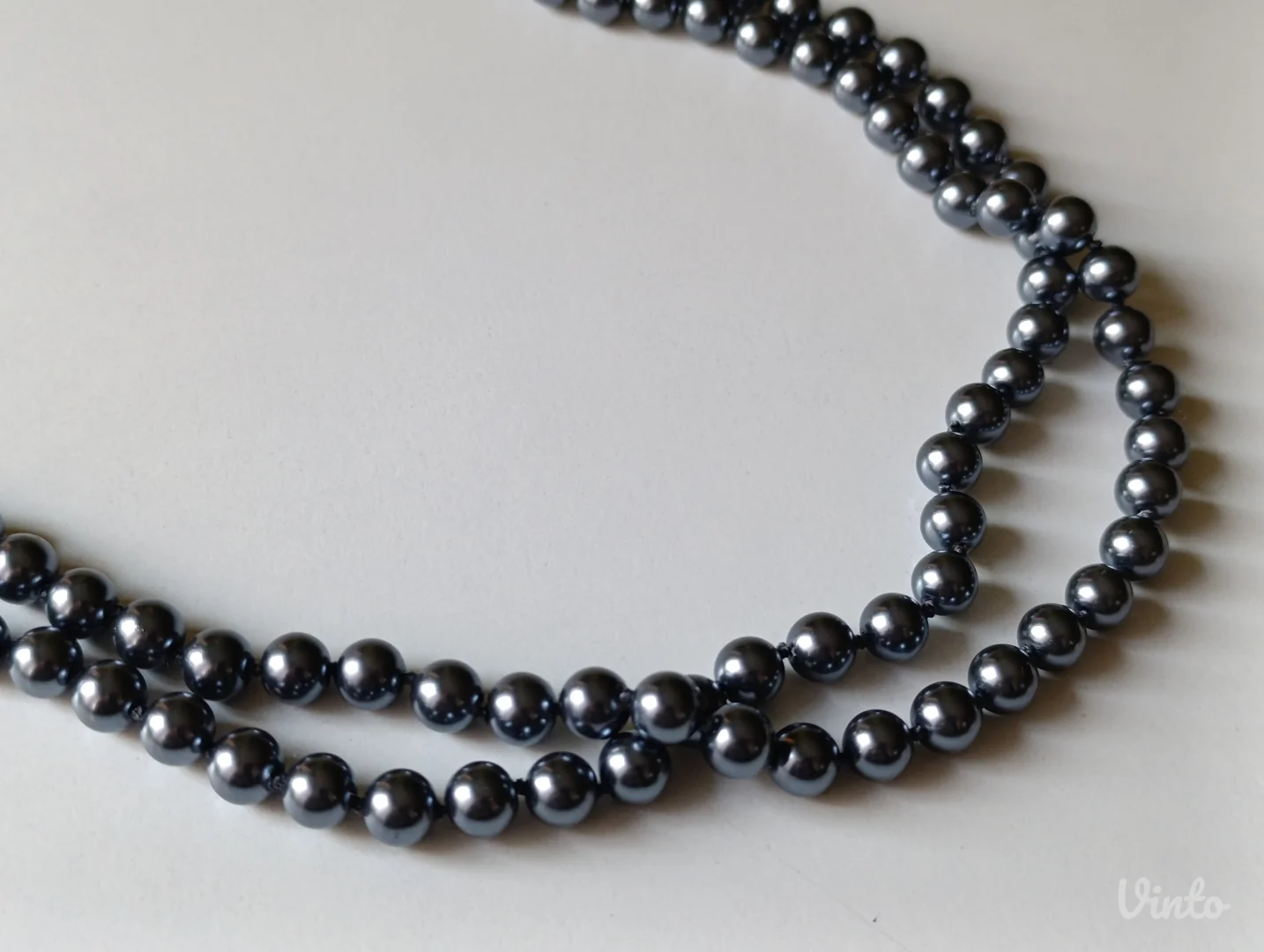 Ogrlica - dugi sivi biseri