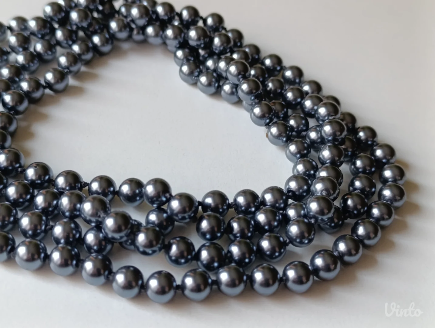 Ogrlica - dugi sivi biseri