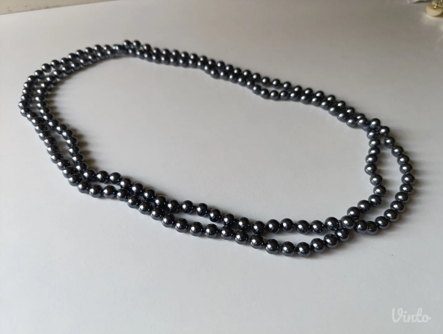 Ogrlica - dugi sivi biseri