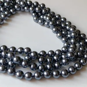 Ogrlica - dugi sivi biseri